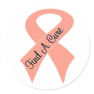 Endometrial Cancer Find a Cure Classic Round Sticker
