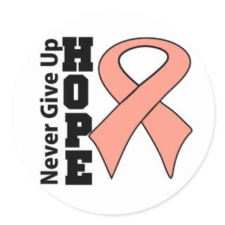 Endometrial Cancer Hope Never Give Up Classic Round Sticker