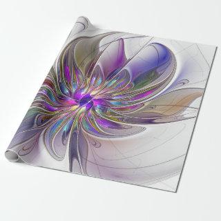 Energetic, Colorful Abstract Fractal Art Flower