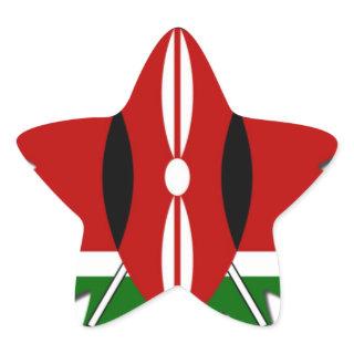 Energetic Kenyan National Flag star Illustration  Star Sticker