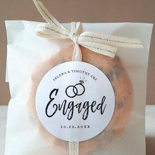 Engagement Party Script Lettering | Classic Round Sticker