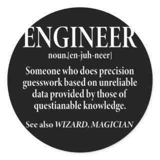 Engineer Definition Funny Engineering  Classic Round Sticker