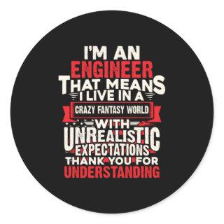 Engineer I Am An Engineer Classic Round Sticker