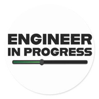 ENGINEER IN PROGRESS CLASSIC ROUND STICKER