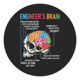 Engineer's Brain Funny Engineering Games Process Classic Round Sticker