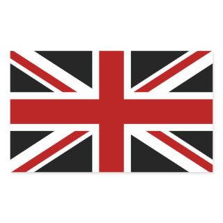 England Flag Black Red White Rectangular Sticker