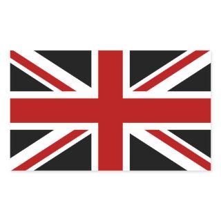 England Flag Black Red White Rectangular Sticker