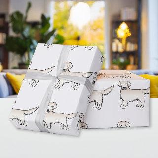 English Cream Golden Retriever Cartoon Dog Pattern