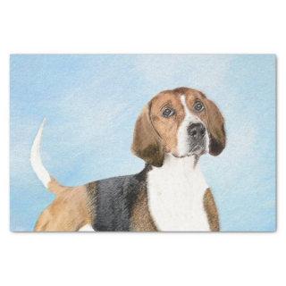 English Foxhound Painting - Cute Original Dog Art Tissue Paper