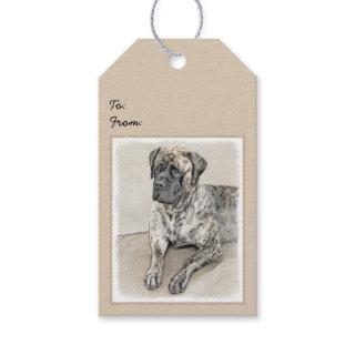 English Mastiff (Brindle) Painting - Dog Art Gift Tags
