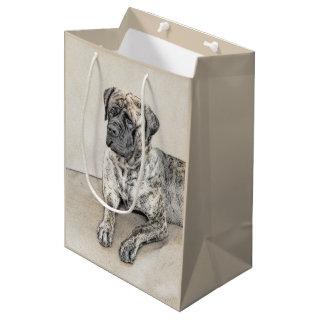 English Mastiff (Brindle) Painting - Dog Art Medium Gift Bag