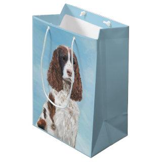 English Springer Spaniel Painting Original Dog Art Medium Gift Bag