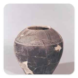 Engobe vase decorated with undulating lines square sticker