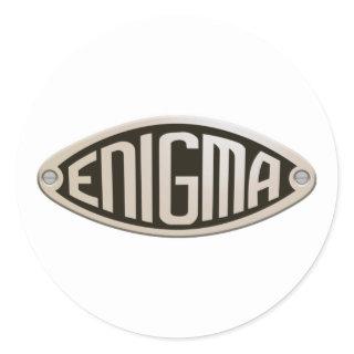 Enigma wwii code breaker logo classic round sticker