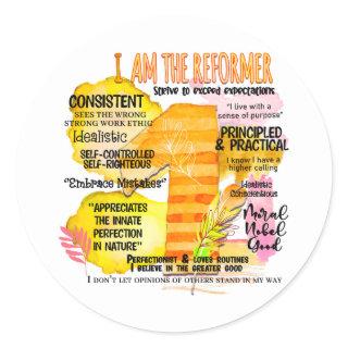 Enneagram Type 1 - I Am The Reformer Classic Round Sticker