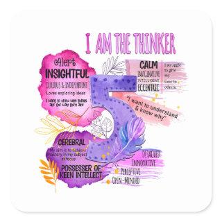 Enneagram Type 5 - I Am The Thinker Square Sticker