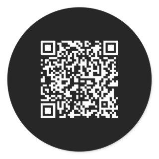 Enter URL & Create Scannable QR Code | Black White Classic Round Sticker