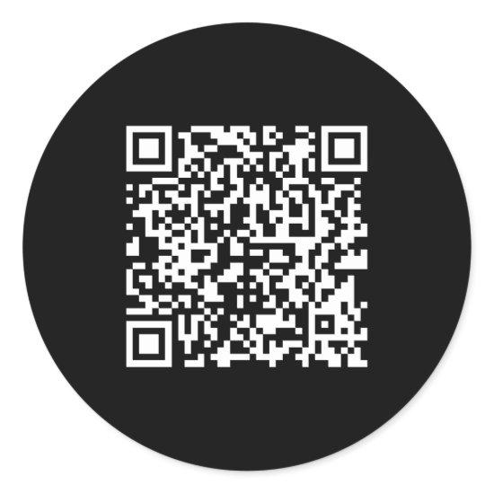 Enter URL & Create Scannable QR Code | Black White Classic Round Sticker