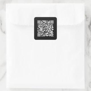 Enter URL & Create Scannable QR Code | Black White Square Sticker