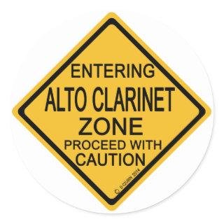 Entering Alto Clarinet Zone Classic Round Sticker
