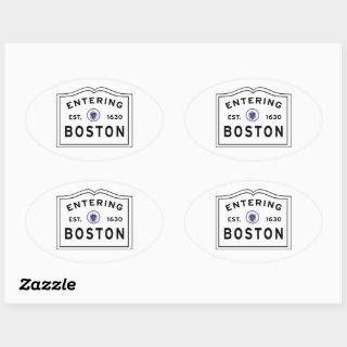 Entering Boston MA Oval Sticker