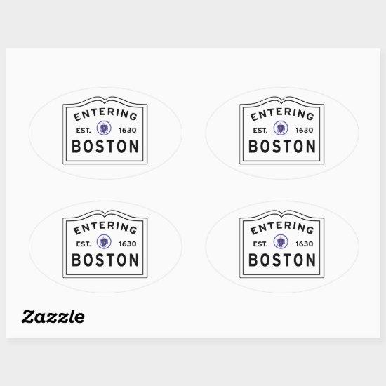 Entering Boston MA Oval Sticker
