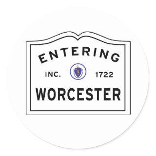 Entering the City of Worcester MA Classic Round Sticker