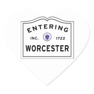 Entering the City of Worcester MA Heart Sticker