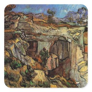 Entrance to Quarry, Saint-Remy by Vincent van Gogh Square Sticker