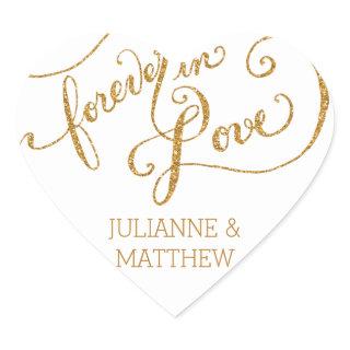 Envelope Seals Script Forever in Love Gold Glitter