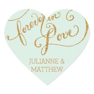 Envelope Seals Script Forever in Love Gold Glitter