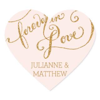 Envelope Seals Script Forever in Love Gold Glitter