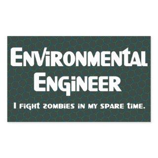 Environmental Engineer Zombie Fighter Rectangular Sticker