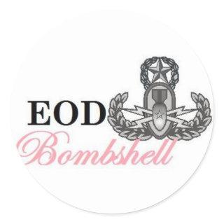 eod master bombshell classic round sticker