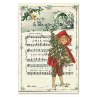 Ephemera Away in a Manger Christmas Carol Decoupag Tissue Paper