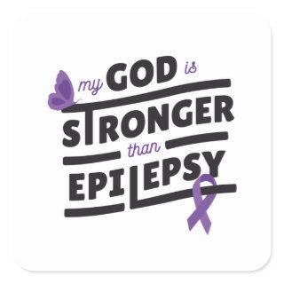 Epilepsy quote square sticker