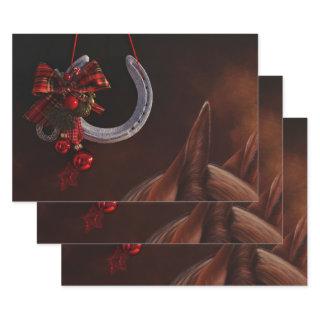 Equestrian Christmas Hanging Horseshoe Photo  Sheets