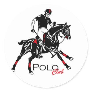 equestrian polo club keychain classic round sticker