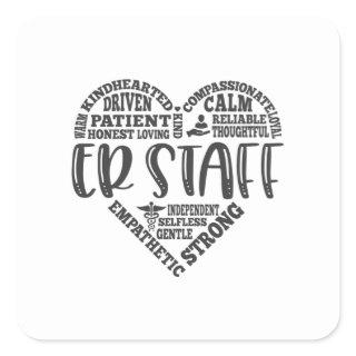 ER Staff, emergency department Staff Square Sticker