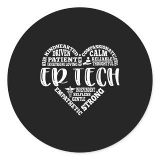ER Tech, emergency room tech or dept Classic Round Sticker