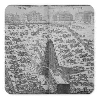 Erecting the Ancient Egyptian Obelisk Square Sticker