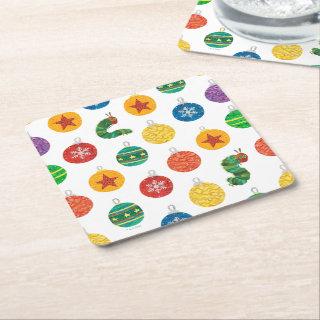 Eric Carle | Caterpillar Christmas Pattern Square Paper Coaster