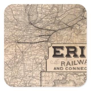 Erie Railway and connections Square Sticker