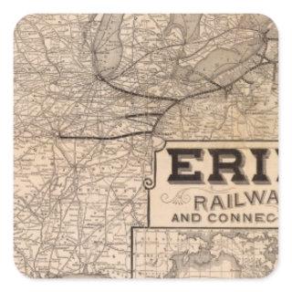 Erie Railway and connections Square Sticker