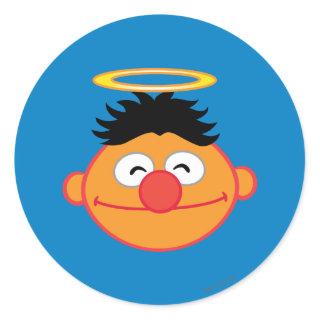Ernie Smiling Face with Halo Classic Round Sticker