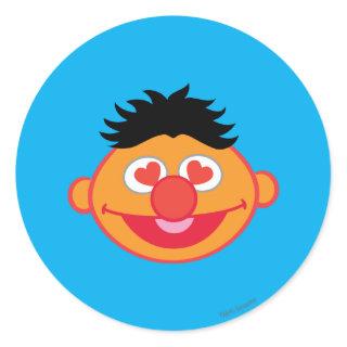 Ernie Smiling Face with Heart-Shaped Eyes Classic Round Sticker