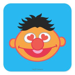 Ernie Smiling Face with Heart-Shaped Eyes Square Sticker