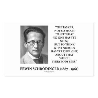 Erwin Schrödinger Task Think Nobody Yet Thought Rectangular Sticker