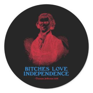 Es Love Independence Founding Fathers Funny 4th Of Classic Round Sticker
