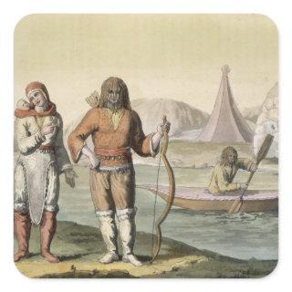Eskimos at Hudson Bay, from 'Le Costume Ancien et Square Sticker